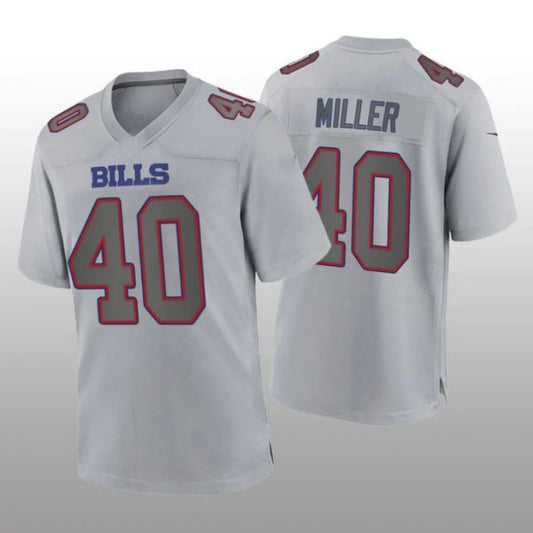 B.Bills #40 Von Miller Gray Atmosphere Player Game Jersey Stitched American Football Jerseys