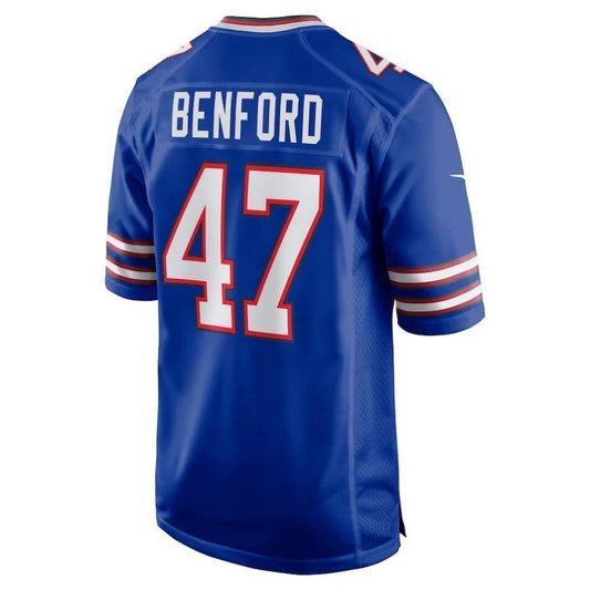 B.Bills #47 Christian Benford Royal Game Player Jersey Stitched American Football Jerseys