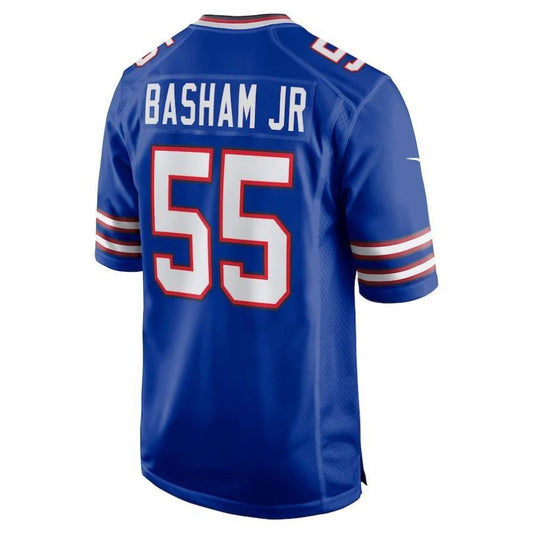 B.Bills #55 Boogie Basham Royal Game Player Jersey Stitched American Football Jerseys