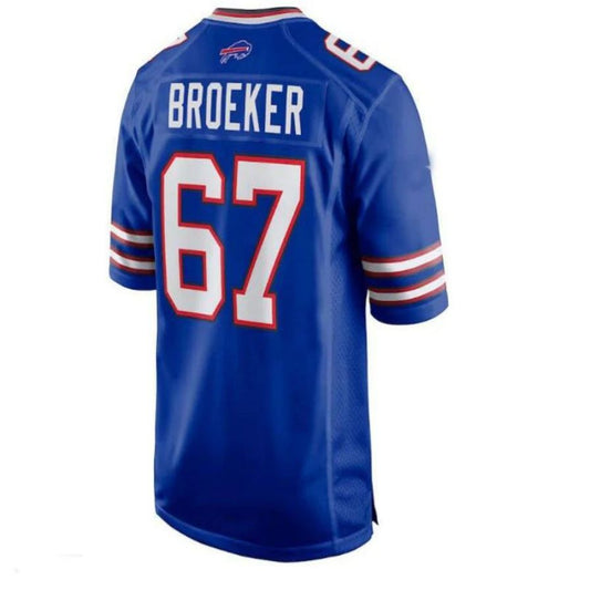 B.Bills #67 Nick Broeker Home Game Jersey - Royal Player American Stitched Football Jerseys