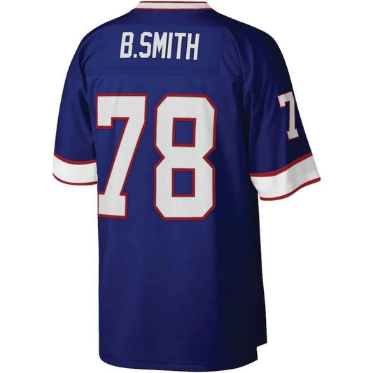 B.Bills #78 Bruce Smith Mitchell & Ness Royal 1990 Legacy Replica Player Jersey Stitched American Football Jerseys