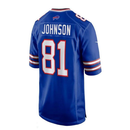 B.Bills #81 KeeSean Johnson Game Player Jersey - Royal Stitched American Football Jerseys