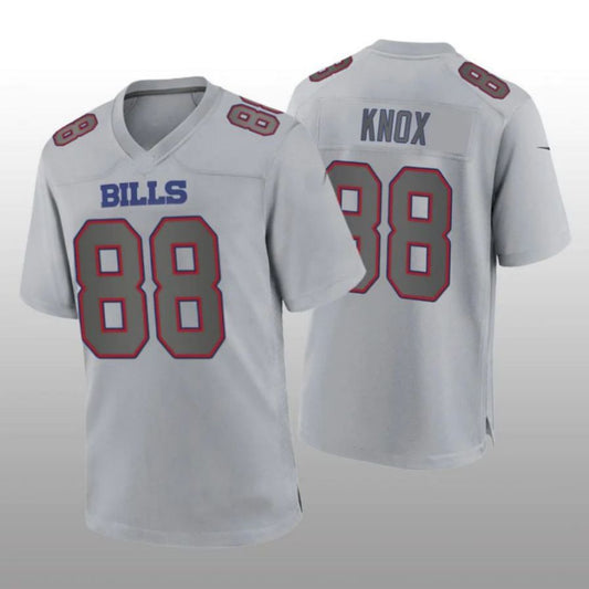 B.Bills #88 Dawson Knox Gray Atmosphere Game Player Jersey Stitched American Football Jerseys