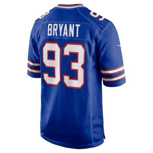 B.Bills #93 Brandin Bryant Royal Game Player Jersey Stitched American Football Jerseys