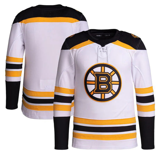 Custom B.Bruins Away Primegreen Authentic Pro Jersey White Stitched American Hockey Jerseys
