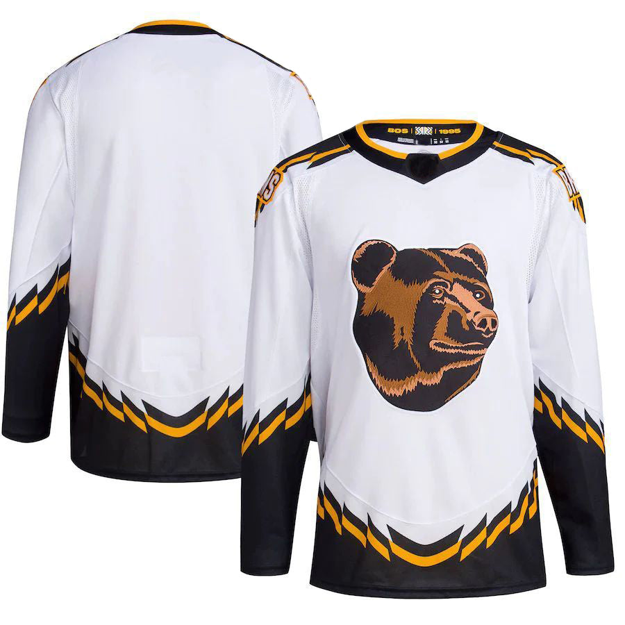 Custom B.Bruins Reverse Retro 2.0 Authentic Blank Jersey White Stitched American Hockey Jerseys