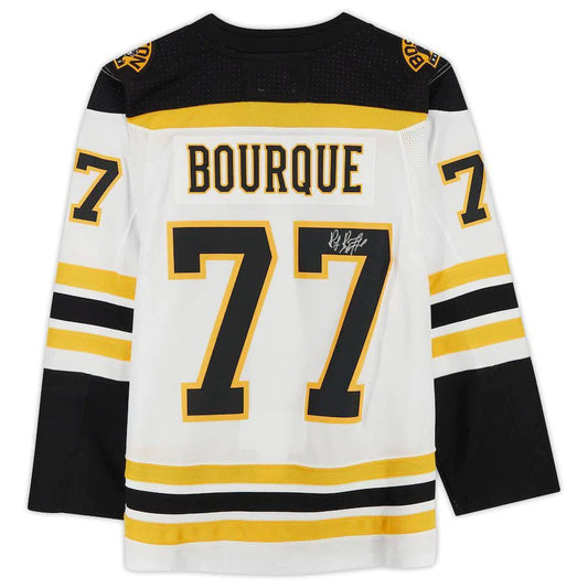 B.Bruins #77 Ray Bourque Fanatics White Authentic Jersey Black Stitched American Hockey Jerseys