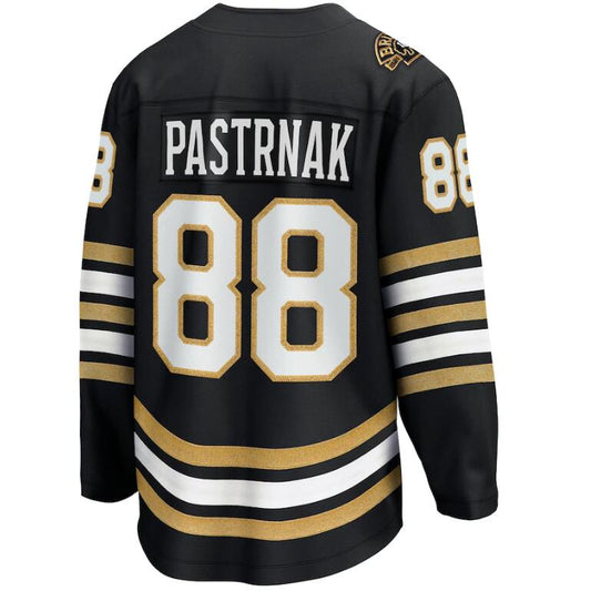 B.Bruins #88 David Pastrnak Fanatics Branded Black 100th Anniversary Premier Breakaway Player Jersey