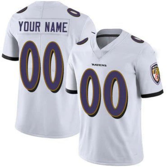 B.Ravens White Customized Vapor Untouchable Player Limited Jersey Stitched Football Jerseys