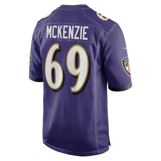 B.Ravens #69 Kahlil McKenzie Purple Game Player Jersey Stitched American Football Jerseys