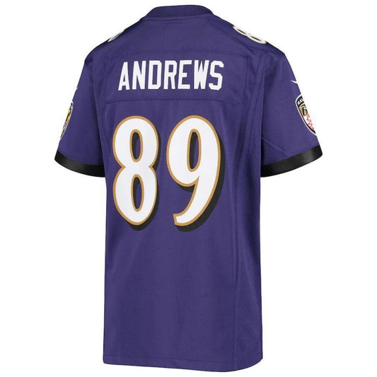 B.Ravens #89 Mark Andrews Purple Game Player Jersey Stitched American Football Jerseys
