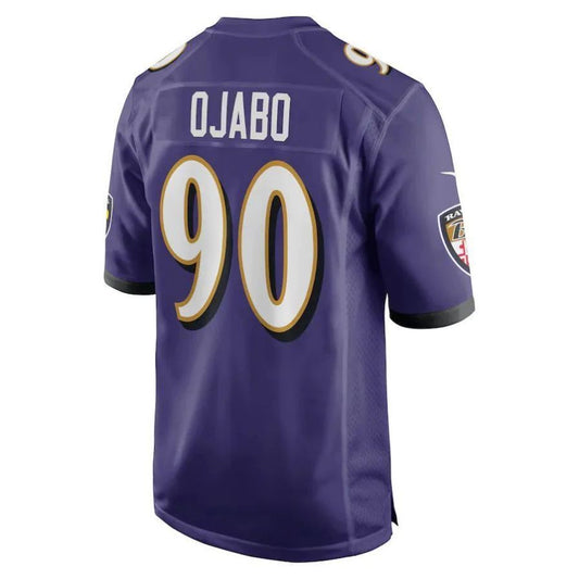 B.Ravens #90 David Ojabo Purple 2022 Draft Pick Player Game Jersey Stitched American Football Jerseys