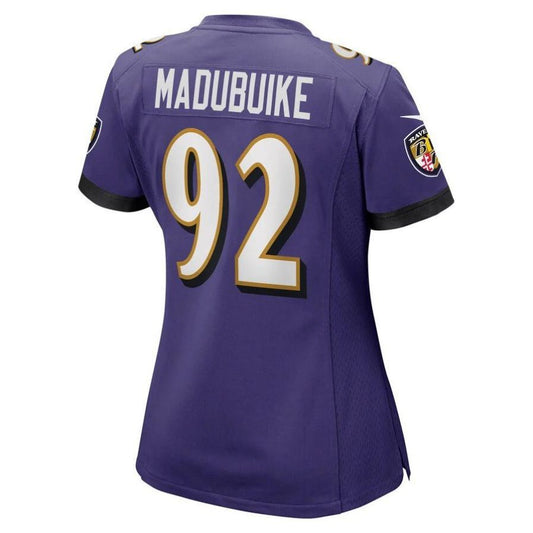 B.Ravens #92 Justin Madubuike Purple Game Player Jersey Stitched American Football Jerseys