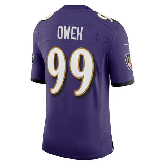 B.Ravens #99 Odafe Oweh Purple Vapor Limited Player Jersey Stitched American Football Jerseys