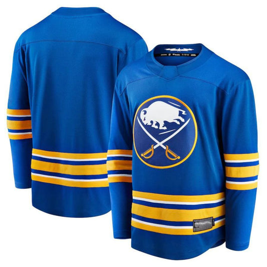 Custom B.Sabres Fanatics Branded Home Breakaway Jersey Royal Stitched American Hockey Jerseys