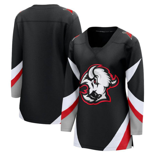 Custom B.Sabres Fanatics Branded Alternate Premier Breakaway Blank Jersey Black Stitched American Hockey Jerseys