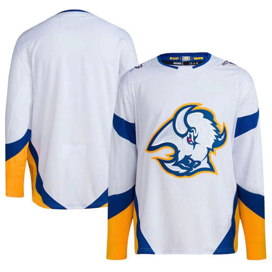 Custom B.Sabres Reverse Retro 2.0 Authentic Blank Jersey White Stitched American Hockey Jerseys