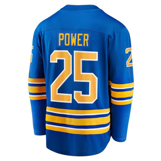 B.Sabres #25 Owen Power Fanatics Branded Home Breakaway Player Jersey Royal Stitched American Hockey Jerseys