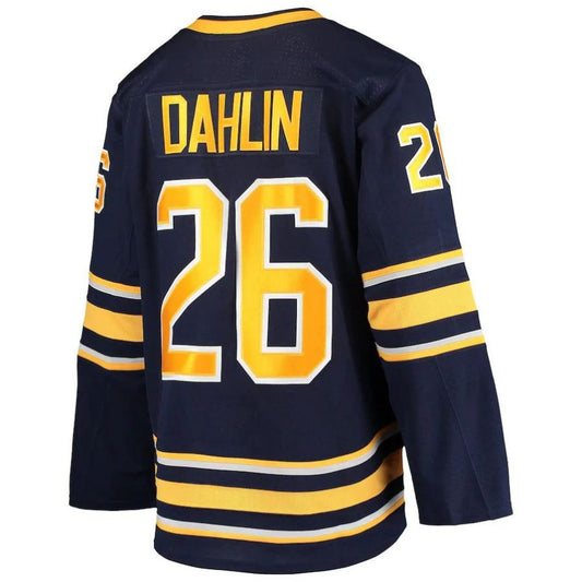 B.Sabres #26 Rasmus Dahlin Authentic Home Player Jersey Navy Stitched American Hockey Jerseys