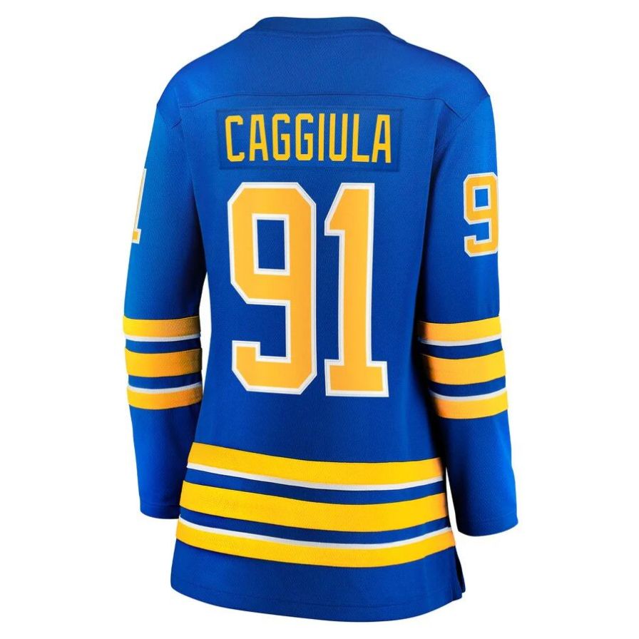 B.Sabres #91 Drake Caggiula Fanatics Branded Home Breakaway Player Jersey Royal Stitched American Hockey Jerseys