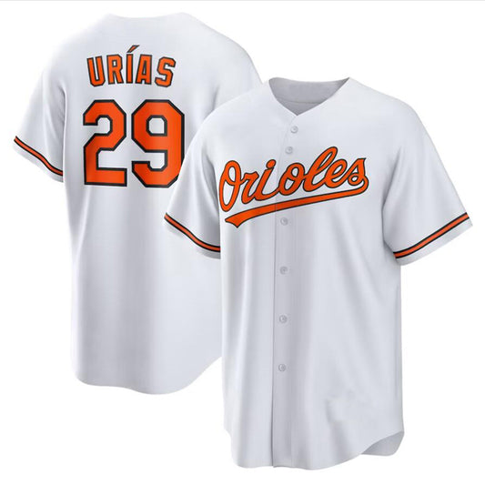 Baltimore Orioles #29 Ramón Urías White Home Replica Player Baseball Jerseys