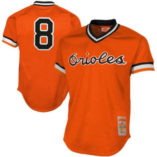 Baltimore Orioles #8 Cal Ripken Jr Mitchell & Ness Orange 1988 Authentic Cooperstown Collection Mesh Batting Practice Player Jersey Baseball Jerseys