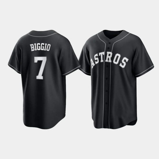 Baseball Houston Astros #7 Craig Biggio 2021 All Black Fashion Player Jersey