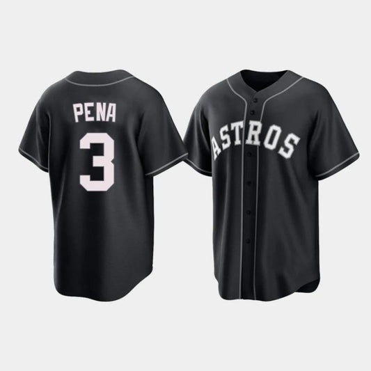 Baseball Houston Astros Jeremy Pena 2021 All Black Fashion Player Jersey