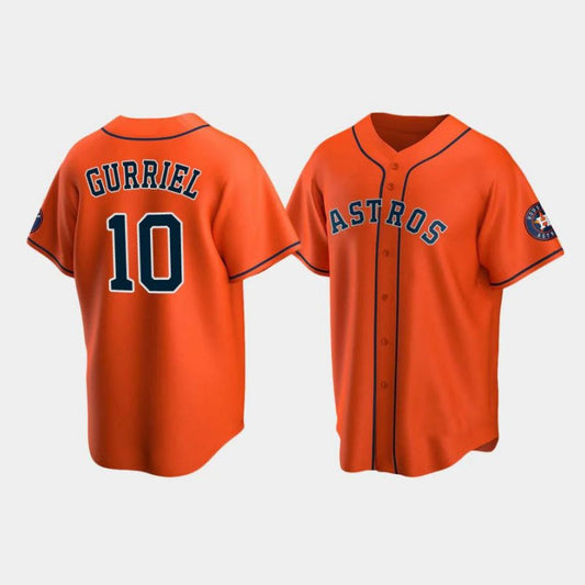 Baseball Houston Astros #10 Yuli Gurriel Orange Stitched Player Baseball Jerseys