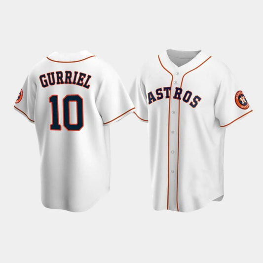 Baseball Houston Astros #10 Yuli Gurriel White Stitched Player Baseball Jerseys