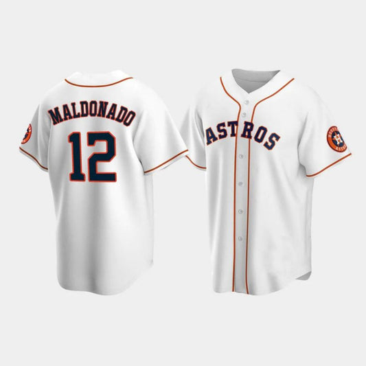 Baseball Houston Astros #12 Martin Maldonado White Stitched Player Baseball Jerseys