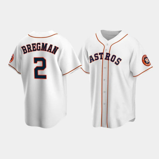 Baseball Houston Astros #2 Alex Bregman White Player Stitched Baseball Jerseys