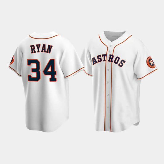 Baseball Houston Astros #34 Nolan Ryan White Stitched Player Baseball Jerseys
