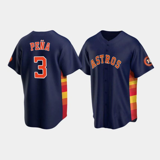 Baseball Houston Astros #3 Jeremy Pena Navy Stitched Player Baseball Jerseys