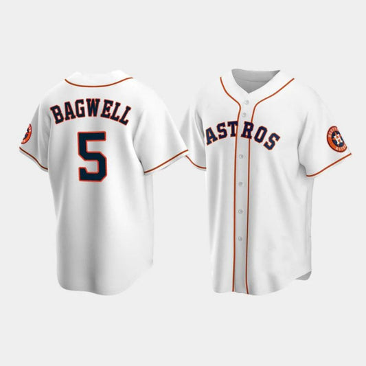 Baseball Houston Astros #5 Jeff Bagwell White Stitched Player Baseball Jerseys
