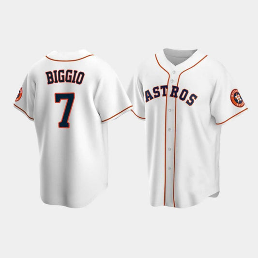 Baseball Houston Astros #7 Craig Biggio White Stitched Player Baseball Jerseys