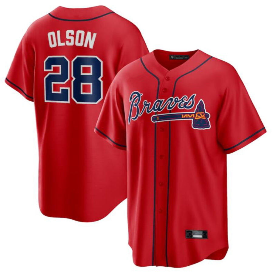 Baseball Jersey Atlanta Braves #8 Matt Olson Red Alternate Replica Player Jersey