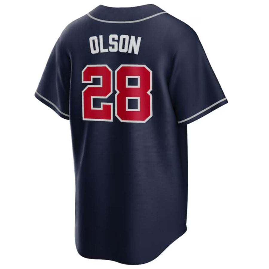 Baseball Jersey Atlanta Braves #28 Matt Olson Navy Alternate Replica Player Jersey