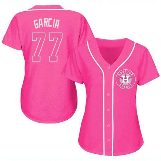 Baseball Jersey Houston Astros #77 Luis Garcia Pink Fashion Stitched Player Jerseys