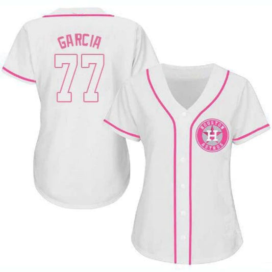 Baseball Jersey Houston Astros #77 Luis Garcia White Fashion Stitched Player Baseball Jerseys