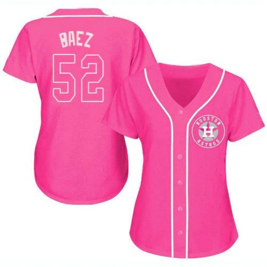 Baseball Jersey Houston Astros #55 Pedro Baez Pink Fashion Stitched Player Jerseys