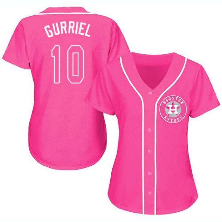 Baseball Jersey Houston Astros #10 Yuli Gurriel Pink Fashion Stitched Player Baseball Jerseys