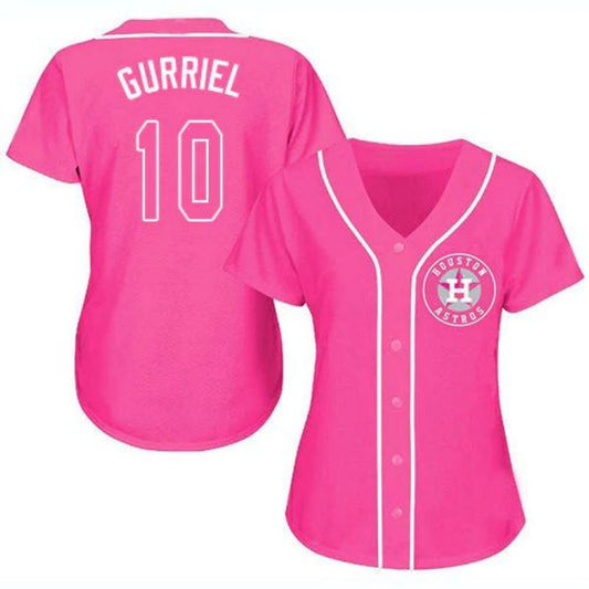 Baseball Jersey Houston Astros #10 Yuli Gurriel Pink Fashion Stitched Player Baseball Jerseys