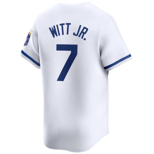 Baseball Jersey Kansas City Royals #7 Bobby Witt Jr. White Home Limited Player Jersey