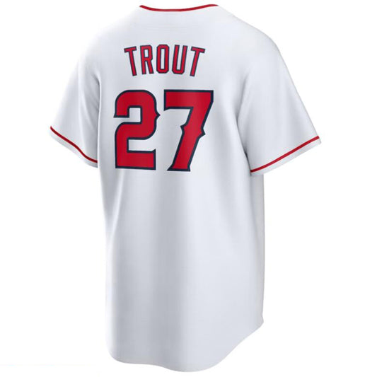 Baseball Jersey Los Angeles Angels #27 Mike Trout White Home Replica Player Name Jersey