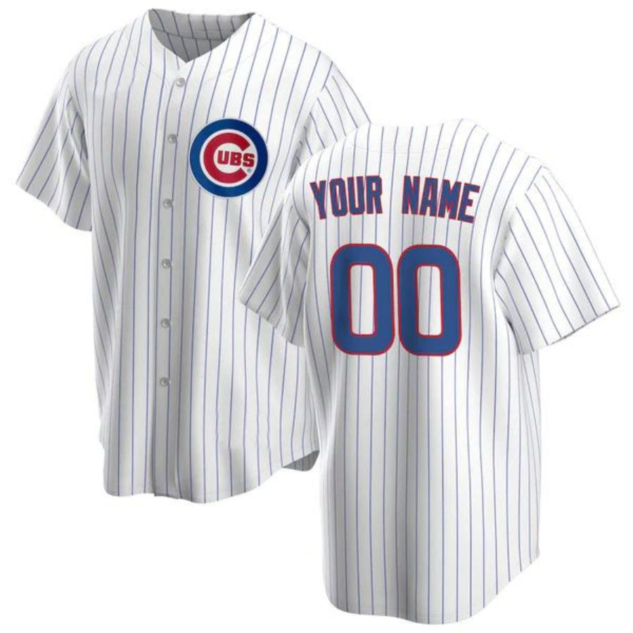 Baseball Jerseys Custom Chicago Cubs White Home Replica Custom Jersey