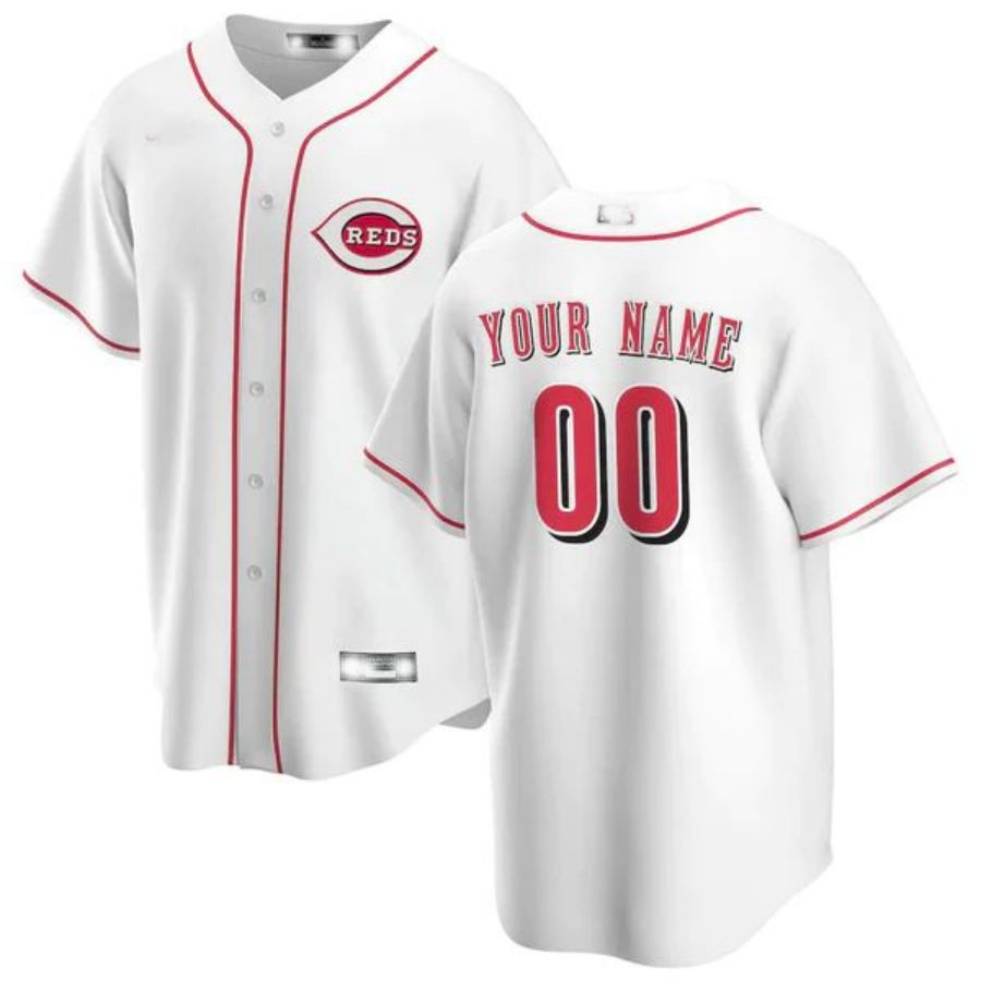 Baseball Jerseys Custom Cincinnati Reds White Home Replica Custom Jersey