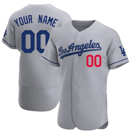 Baseball Jerseys Custom Los Angeles Dodgers Grey Stitched Jersey Letter And Numbers Birthday Gift