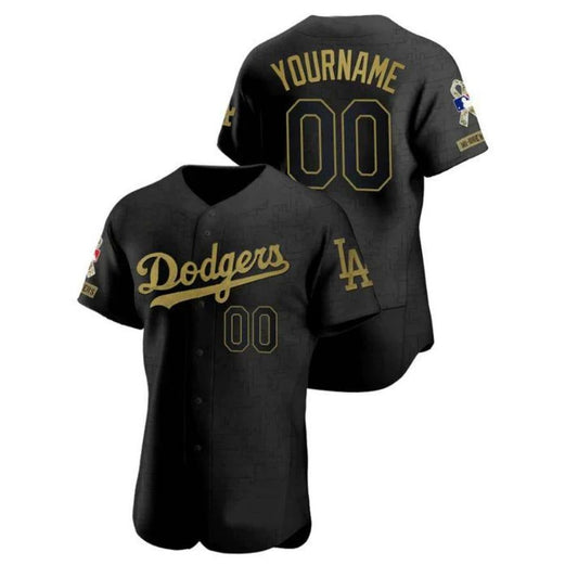 Baseball Jerseys Custom Los Angeles Dodgers Stitched Black Salute To Service Jersey