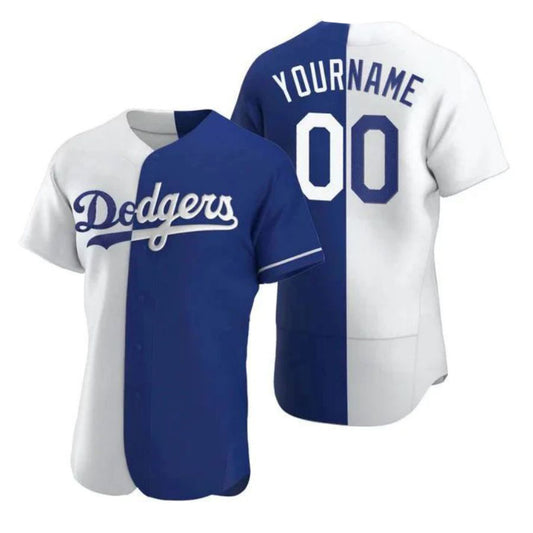 Baseball Jerseys Custom Los Angeles Dodgers White Blue Jersey Stitched Baseball Split Jerseys